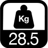 28.5 kg